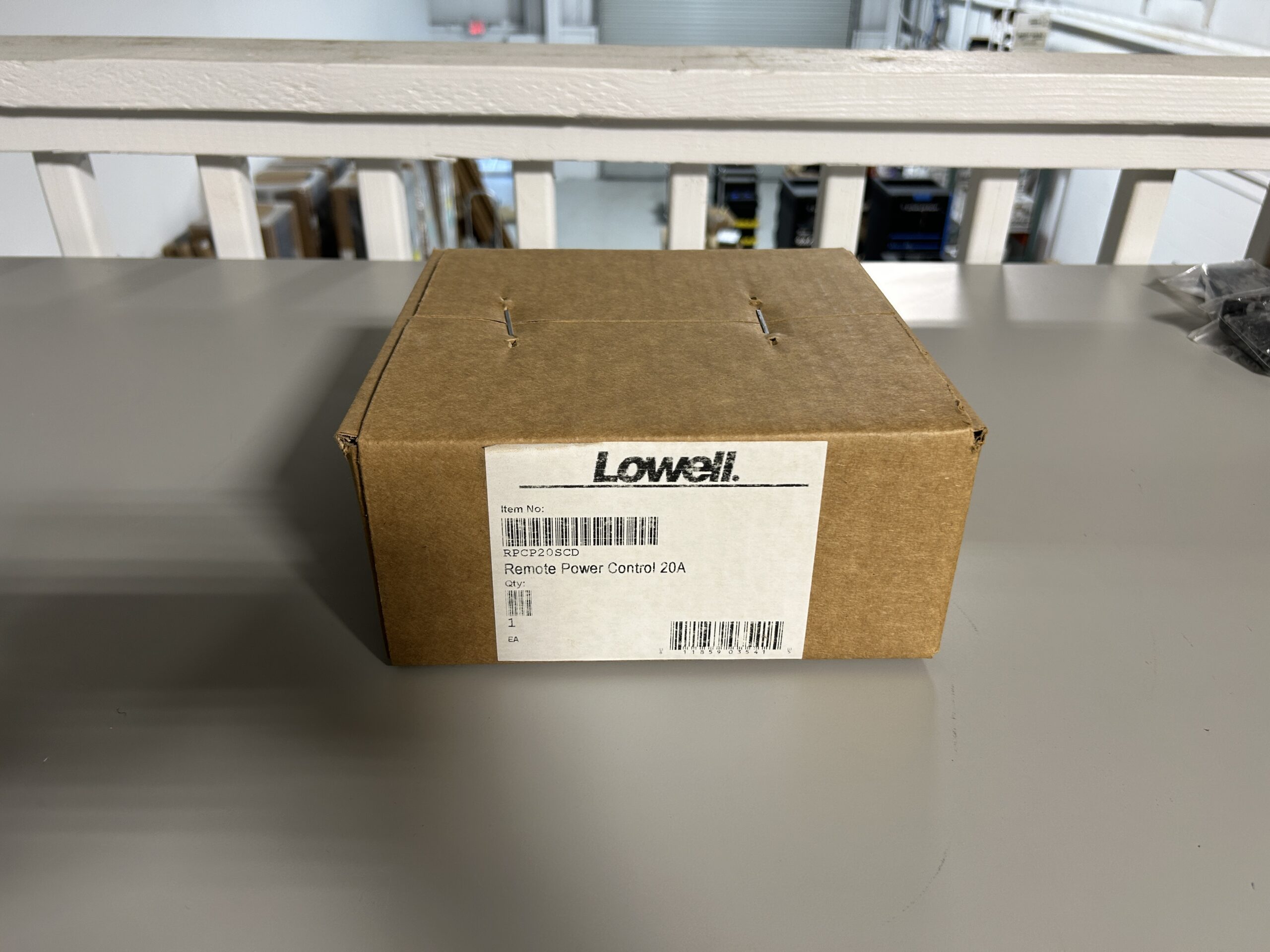 Lowell Remote Power Control 20A in its labeled shipping box