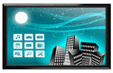 Front view of the TV Shield PRO Lite indoor display enclosure with the screen powered on.