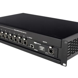 Allen & Heath ME-U 10-port PoE hub, three-quarter view