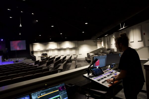 Operator at the front of house position at Faith Covenant Church of God