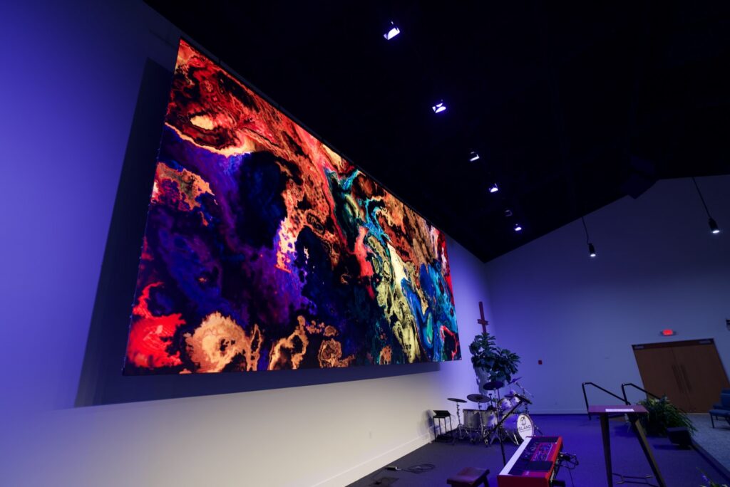 LED wall at Island Community Church in Islamorada, Florida